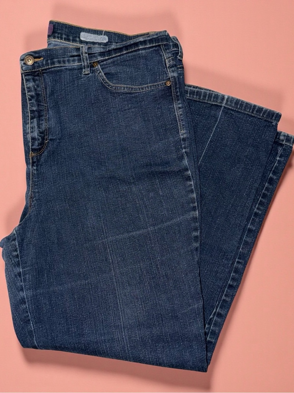 Gloria Vanderbilt Straight Leg Jeans in Dark Blue Wash